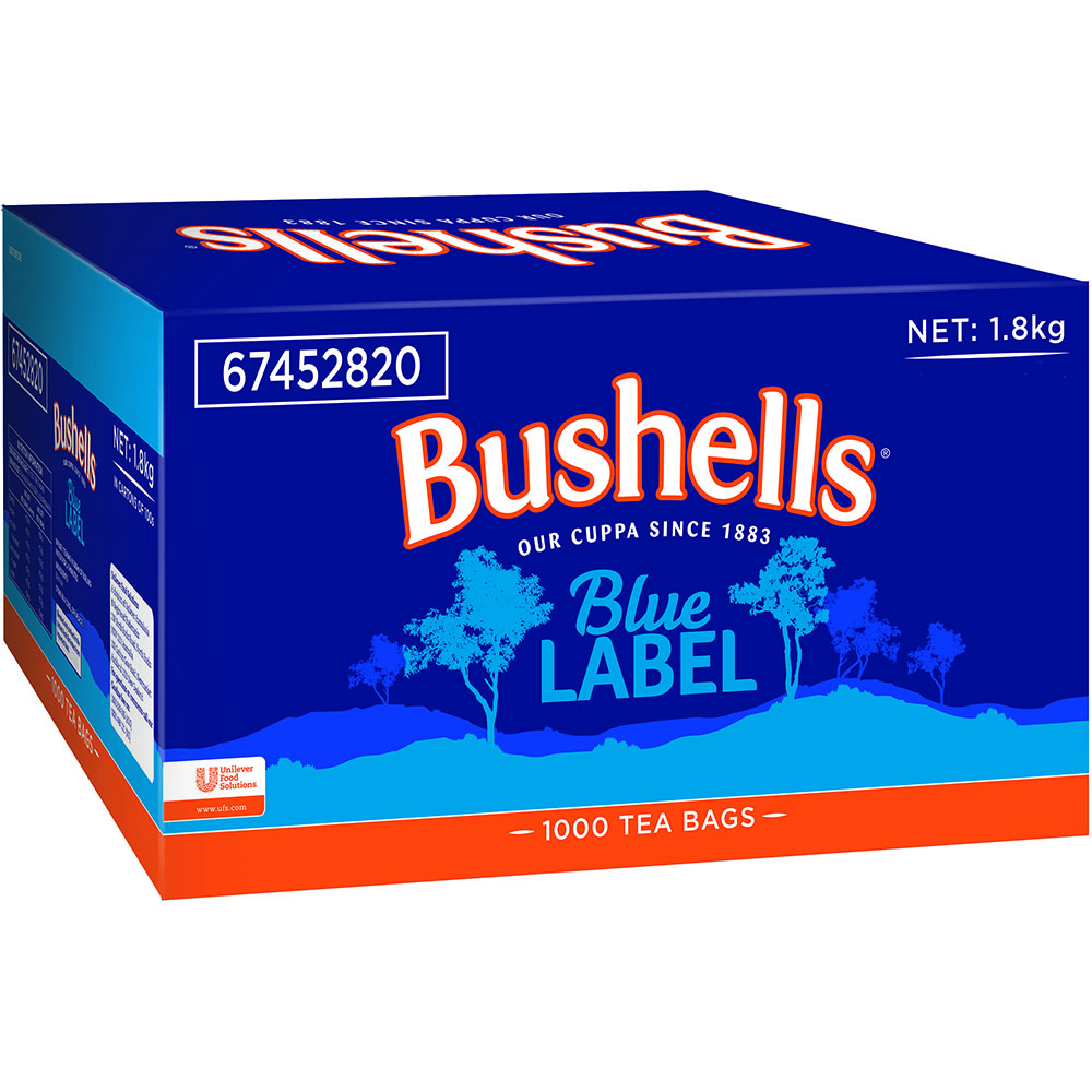 Image for BUSHELLS BLUE LABEL TEA BAGS CARTON 1000 from Barkers Rubber Stamps & Office Products Depot