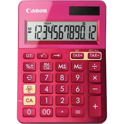 Image for CANON LS-123K MINI DESKTOP CALCULATOR 12 DIGIT METALLIC PINK from Office Products Depot Gold Coast