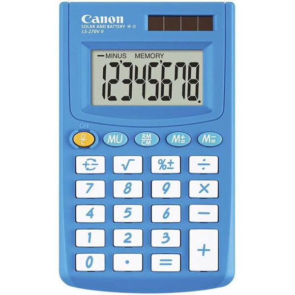 Image for CANON LS-270VIIB POCKET CALCULATOR 8 DIGIT BLUE from Office Products Depot Gold Coast