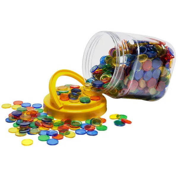 Image for EDUCATIONAL COLOURS TRANSPARENT COUNTERS 20MM ASSORTED TUB 1000 from Total Supplies Pty Ltd