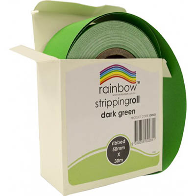 Image for RAINBOW STRIPPING ROLL RIBBED 50MM X 30M DARK GREEN from Office Products Depot Gold Coast