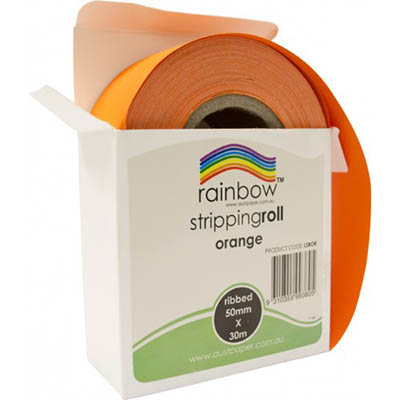 Image for RAINBOW STRIPPING ROLL RIBBED 50MM X 30M ORANGE from Ross Office Supplies Office Products Depot