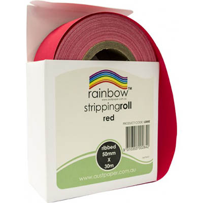Image for RAINBOW STRIPPING ROLL RIBBED 50MM X 30M RED from MOE Office Products Depot Mackay & Whitsundays