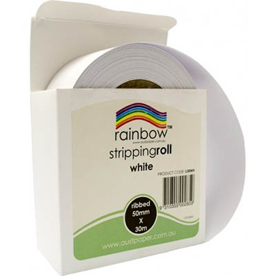 Image for RAINBOW STRIPPING ROLL RIBBED 50MM X 30M WHITE from Margaret River Office Products Depot