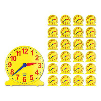 Image for LEARNING CAN BE FUN ANALOGUE CLOCK CLASS SET YELLOW/RED from MOE Office Products Depot Mackay & Whitsundays