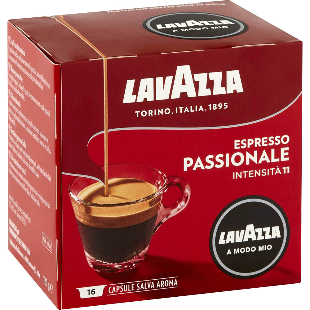 Image for LAVAZZA A MODO MIO ESPRESSO COFFEE CAPSULES PASSIONALE PACK 16 from Barkers Rubber Stamps & Office Products Depot
