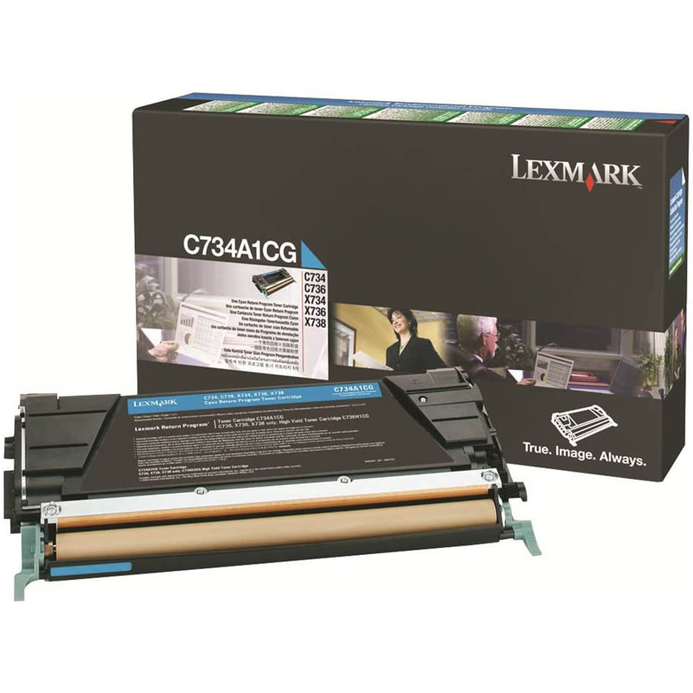 Image for LEXMARK C734A1CG TONER CARTRIDGE CYAN from Total Supplies Pty Ltd