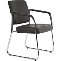buro lindis sled base visitor chair with arms jett black