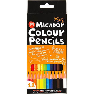 Image for MICADOR BASICS COLOUR PENCILS ASSORTED PACK 12 from Barkers Rubber Stamps & Office Products Depot