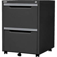 steelco classic mobile pedestal 2-drawer lockable 630 x 470 x 515mm graphite ripple