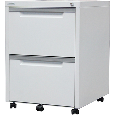 Image for STEELCO CLASSIC MOBILE PEDESTAL 2-DRAWER LOCKABLE 630 X 470 X 515MM WHITE SATIN from Total Supplies Pty Ltd
