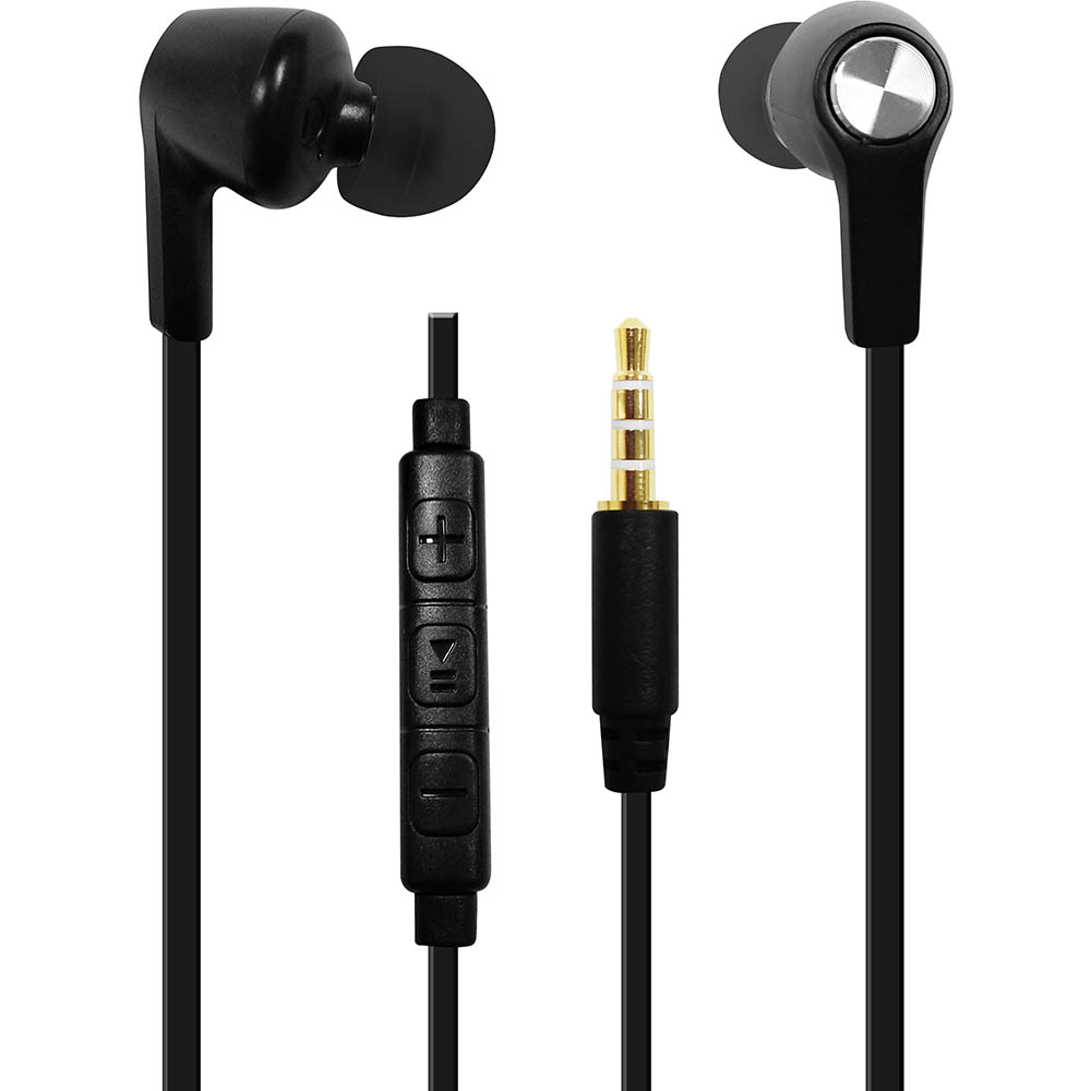 Image for SHINTARO 14SH-109VM STEREO EARPHONE INLINE MICROPHONE BLACK from MOE Office Products Depot Mackay & Whitsundays