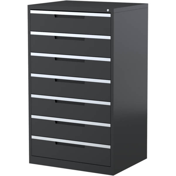 Image for STEELCO MULTI MEDIA CABINET 7 DRAWER 1320 X 790 X 620MM GRAPHITE RIPPLE from Ross Office Supplies Office Products Depot