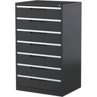 steelco multi media cabinet 7 drawer 1320 x 790 x 620mm graphite ripple