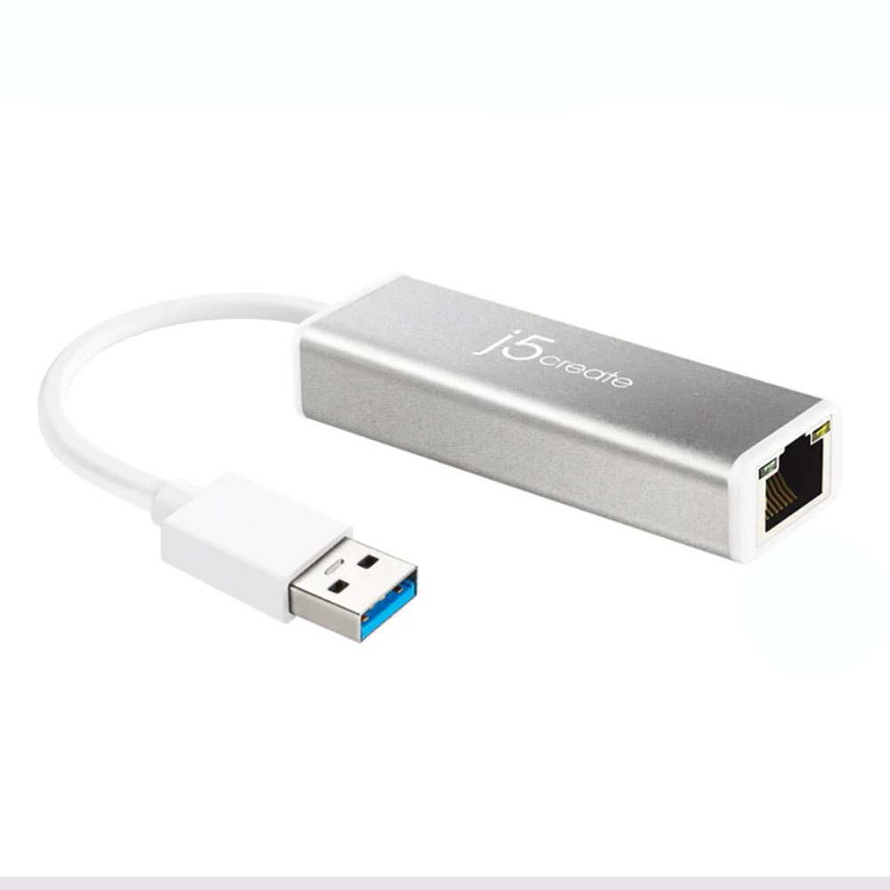 Image for J5CREATE USB 3.0 TO GIGABIT ETHERNET ADAPTER SILVER from Albany Office Products Depot