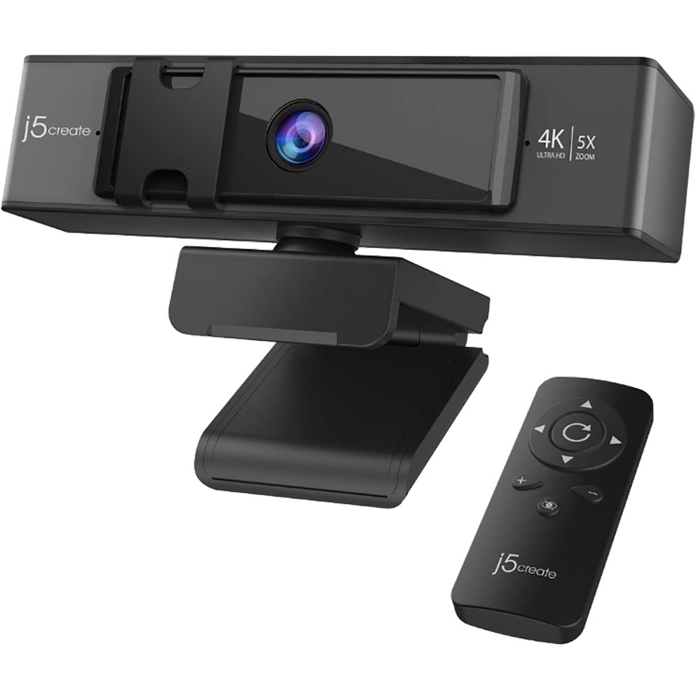 Image for J5CREATE USB 4K ULTRA HD WEBCAM WITH REMOTE CONTROL BLACK from Ross Office Supplies Office Products Depot