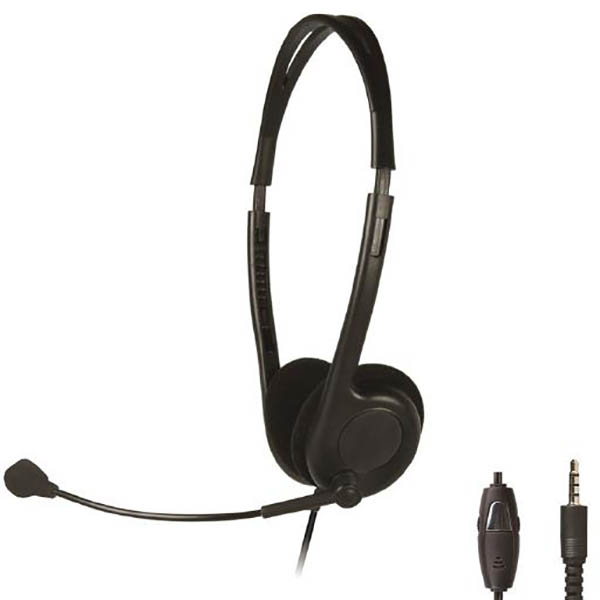 Image for SHINTARO LIGHT WEIGHT HEADSET WITH BOOM MICROPHONE BLACK from Total Supplies Pty Ltd