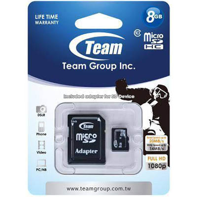 Image for TEAM GROUP MEMORY CARD MICRO SDHC CLASS 10 8GB from OFFICEPLANET OFFICE PRODUCTS DEPOT
