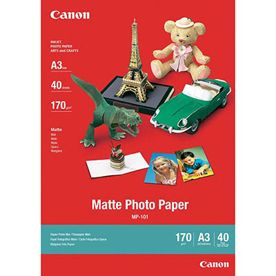 Image for CANON MP-101 MATTE PHOTO PAPER 170GSM A3 WHITE PACK 40 from Albany Office Products Depot