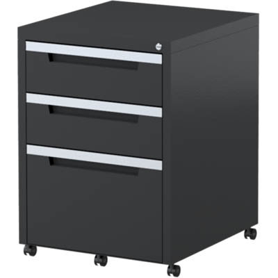 Image for STEELCO CLASSIC MOBILE PEDESTAL 3-DRAWER LOCKABLE 630 X 470 X 515MM GRAPHITE RIPPLE from Office Products Depot Gold Coast