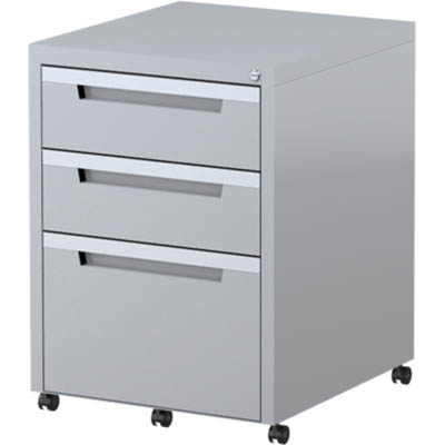Image for STEELCO CLASSIC MOBILE PEDESTAL 3-DRAWER LOCKABLE 630 X 470 X 515MM SILVER GREY from Ross Office Supplies Office Products Depot