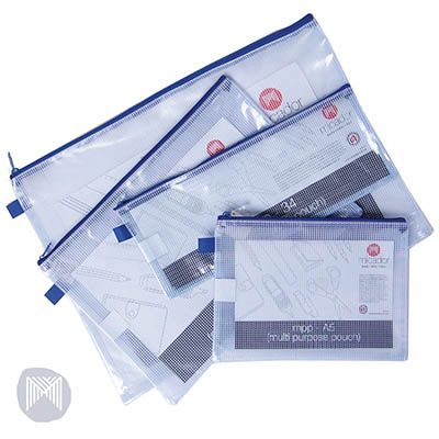 Image for MICADOR MULTI-PURPOSE POUCH MESH A3 CLEAR/BLUE from Office Products Depot Gold Coast
