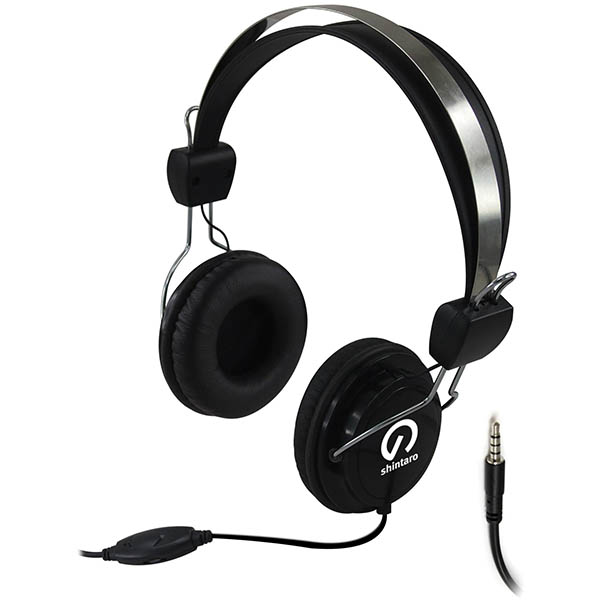 Image for SHINTARO SH105MC STEREO HEADSET WITH INLINE MICROPHONE BLACK from Total Supplies Pty Ltd