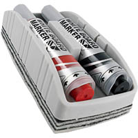 pentel mwl maxiflo whiteboard marker eraser set red/black pack 2