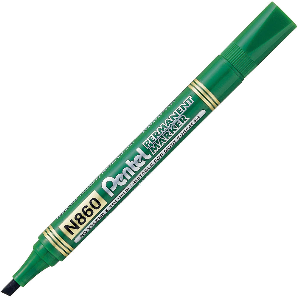 Image for PENTEL N860 PERMANENT MARKER CHISEL 4.5MM GREEN from Office Products Depot