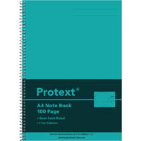 protext note book 8mm feint ruled 55gsm 100 page a4 aqua