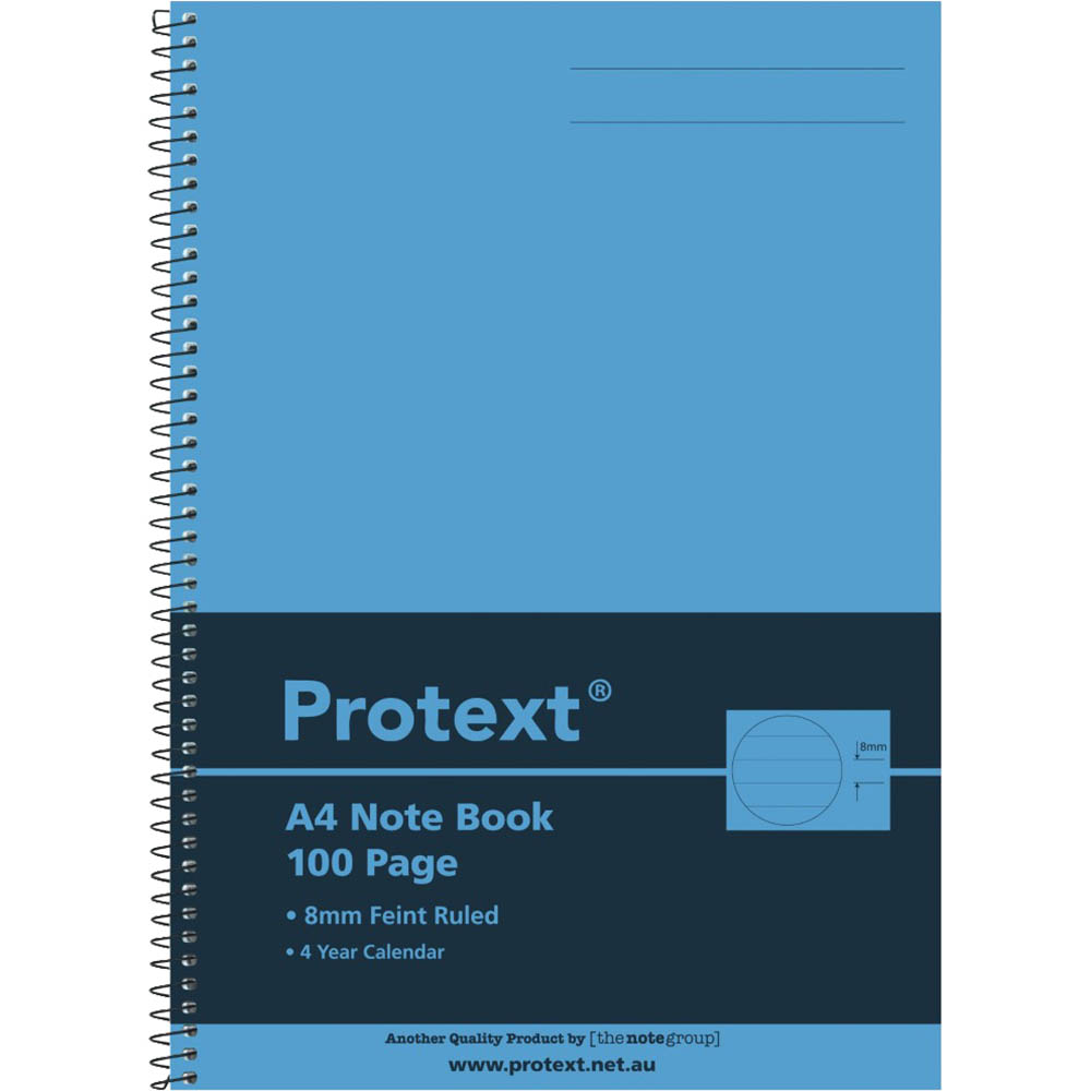 Image for PROTEXT NOTE BOOK 8MM FEINT RULED 55GSM 100 PAGE A4 BLUE from MOE Office Products Depot Mackay & Whitsundays