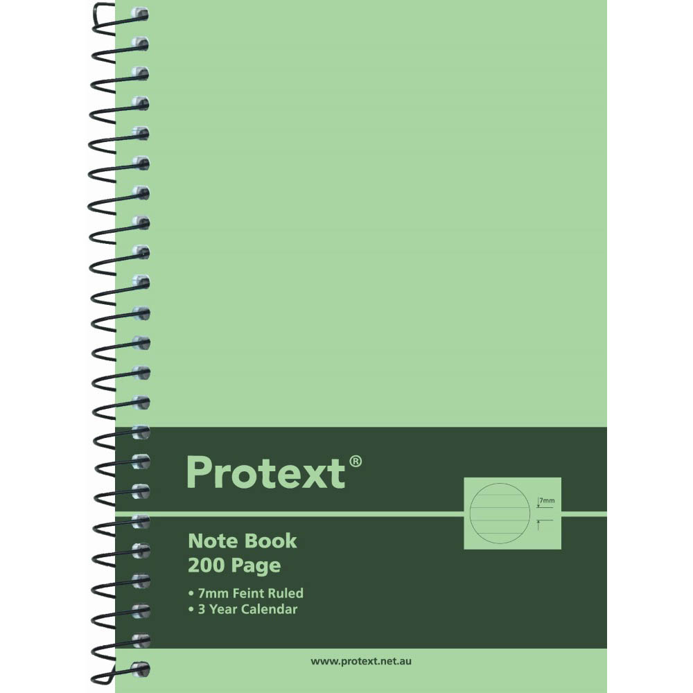 Image for PROTEXT NOTE BOOK 7MM FEINT RULED 55GSM 200 PAGE A6 ASSORTED from MOE Office Products Depot Mackay & Whitsundays