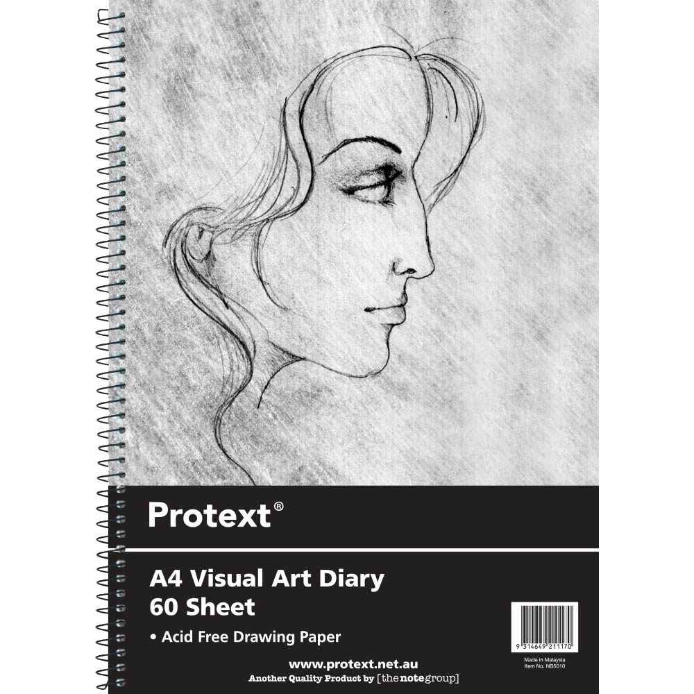Image for PROTEXT VISUAL ART DIARY WITH PP COVER 110GSM 120 PAGE A4 from Total Supplies Pty Ltd