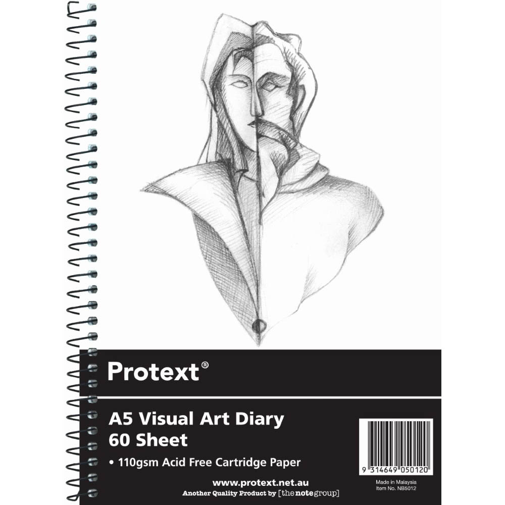 Image for PROTEXT VISUAL ART DIARY WITH PP COVER 110GSM 120 PAGE A5 from Total Supplies Pty Ltd