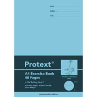 protext exercise book qld ruling year 1 24mm 70gsm 48 page 297 x 210mm emu assorted