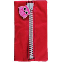 protext pencil case owl character magenta