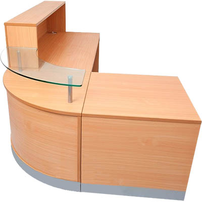 Image for RAPID FLOW RECEPTION DESK 2400 X 1600 X 1160MM BEECH from Office Products Depot