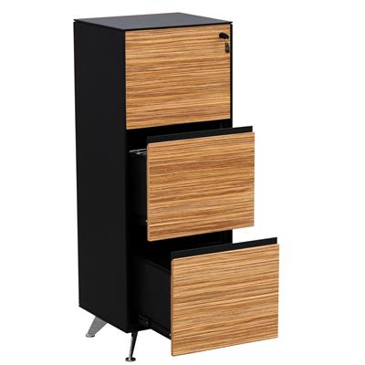 Image for NOVARA FILING CABINET 3 DRAWER 487 X 425 X 1316MM ZEBRANO TIMBER VENEER from MOE Office Products Depot Mackay & Whitsundays