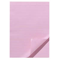 writer exam paper 70gsm 8mm ruled unpunched 294 x 208mm pink 500 sheets