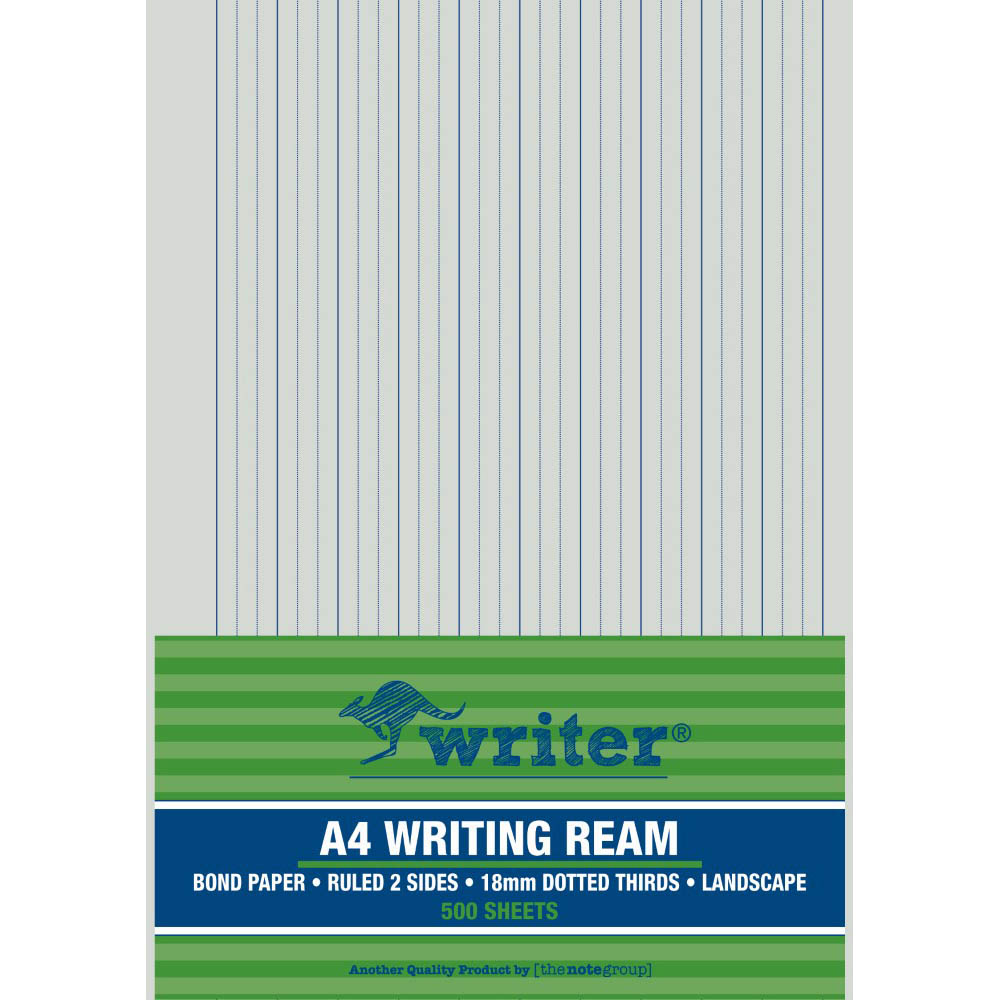 Image for WRITER WRITING PAPER 60GSM 18MM DOTTED THIRDS LANDSCAPE A4 500 SHEETS from Ross Office Supplies Office Products Depot