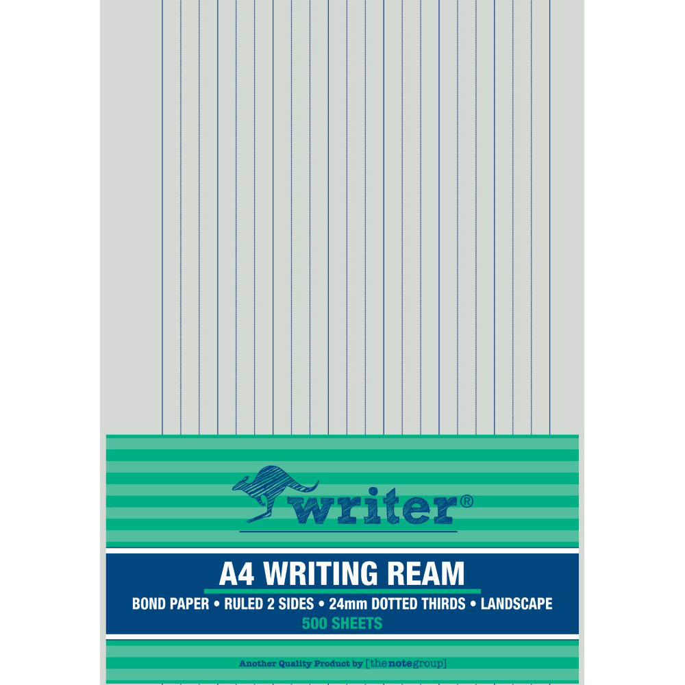 Image for WRITER WRITING PAPER 60GSM 24MM DOTTED THIRDS LANDSCAPE A4 500 SHEETS from Ross Office Supplies Office Products Depot