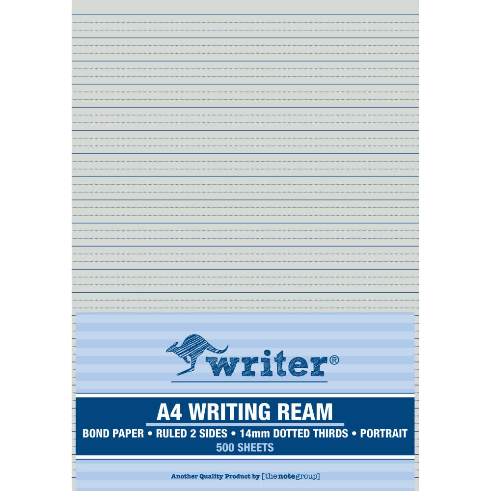 Image for WRITER WRITING PAPER 60GSM 14MM DOTTED THIRDS PORTRAIT A4 500 SHEETS from Ross Office Supplies Office Products Depot