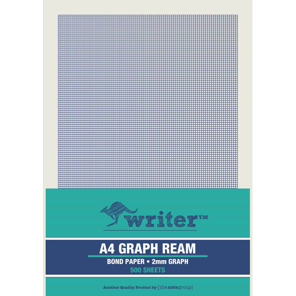Image for WRITER REAM GRAPH PAPER 2MM PORTRAIT 60GSM A4 500 SHEETS from Ross Office Supplies Office Products Depot