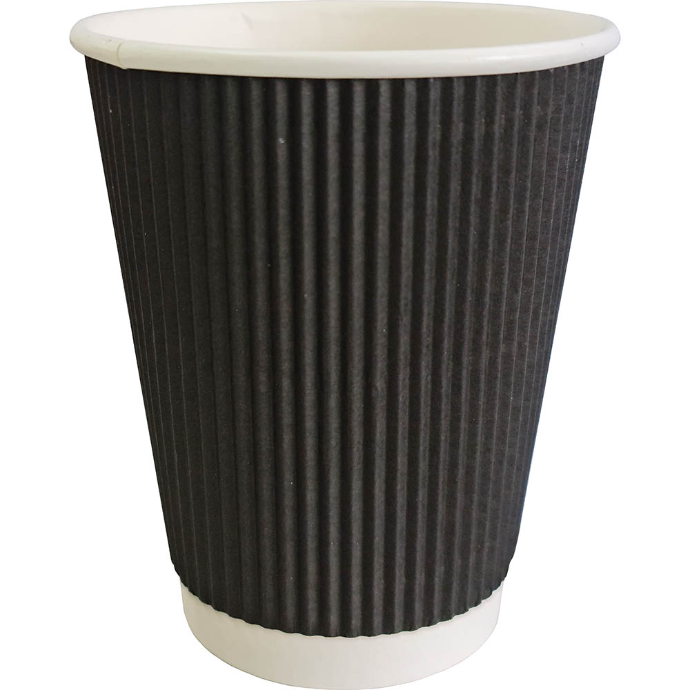 Image for WRITER BREAKROOM DOUBLE WALL PAPER CUP 12OZ BLACK CARTON 500 from Albany Office Products Depot