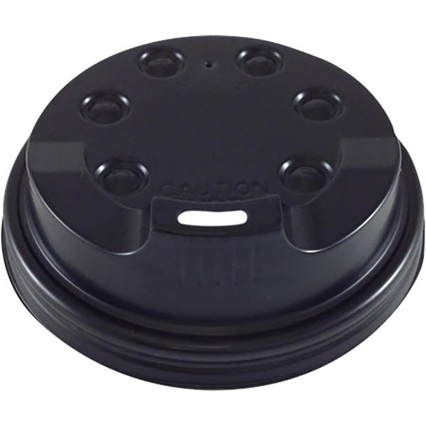 Image for WRITER BREAKROOM DISPOSABLE PAPER CUP LIDS 12OZ BLACK CARTON 1000 from Barkers Rubber Stamps & Office Products Depot