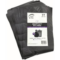 clean wiz heavy duty bin liner oxo-biodegradable 77 litre black pack 50