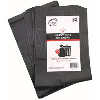 clean wiz heavy duty bin liner oxo-biodegradable 82 litre black pack 25