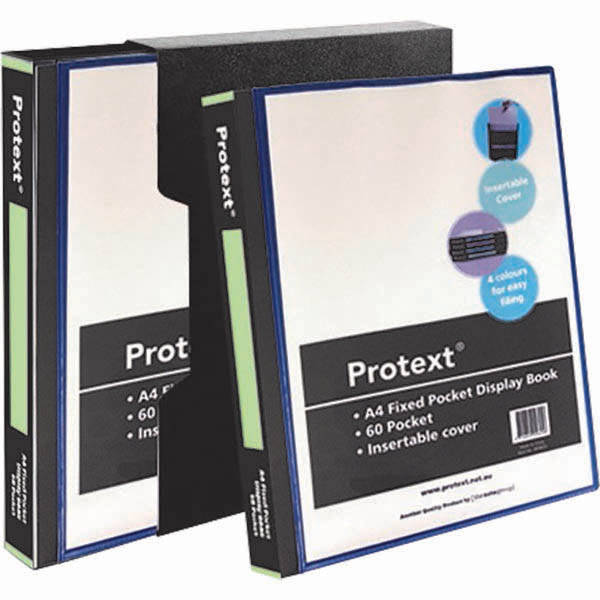 Image for PROTEXT DISPLAY BOOK NON-REFILLABLE INSERT COVER 60 POCKET A4 BLACK from Margaret River Office Products Depot