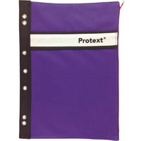 protext binder buddy nylon pencil case with zipper 7 holes 330 x 230mm purple