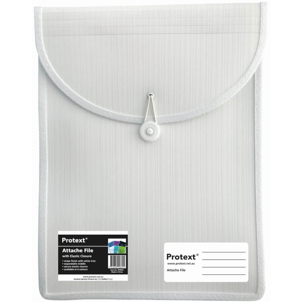 Image for PROTEXT ATTACHE FILE CASE ELASTIC CLOSURE A4 WHITE from Ross Office Supplies Office Products Depot